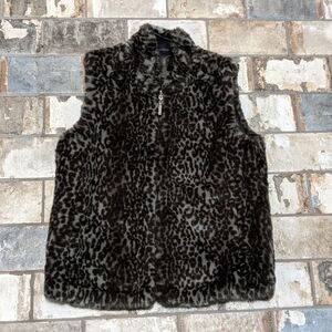 GUESS Women's Small Leopard Nylon Reversible Vest